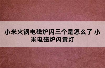 小米火锅电磁炉闪三个是怎么了 小米电磁炉闪黄灯